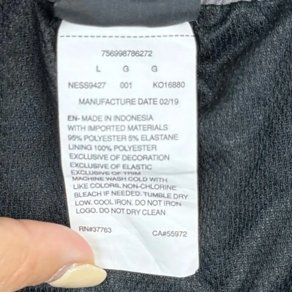 Nike Mens Shorts Black Gray Drawstring Lined Side Pockets Swim Stretch Large